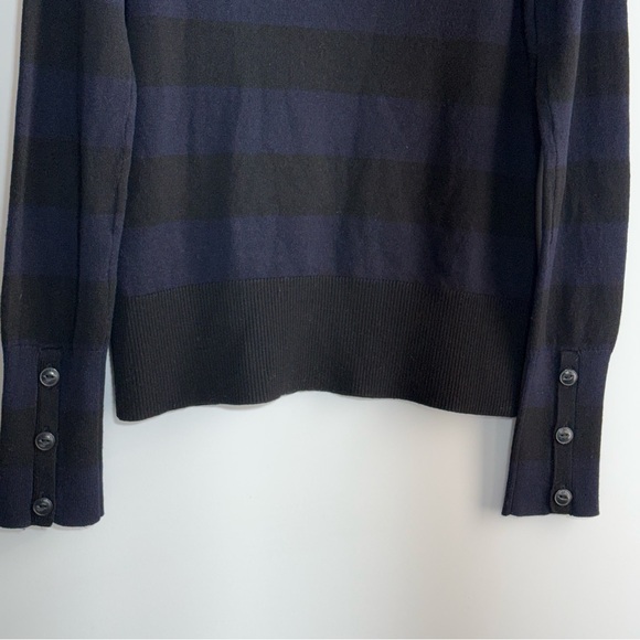 Rag & Bone Navy Black Striped Cashmere Wool Blend Mock Neck Turtleneck Sweater S - Picture 11 of 15